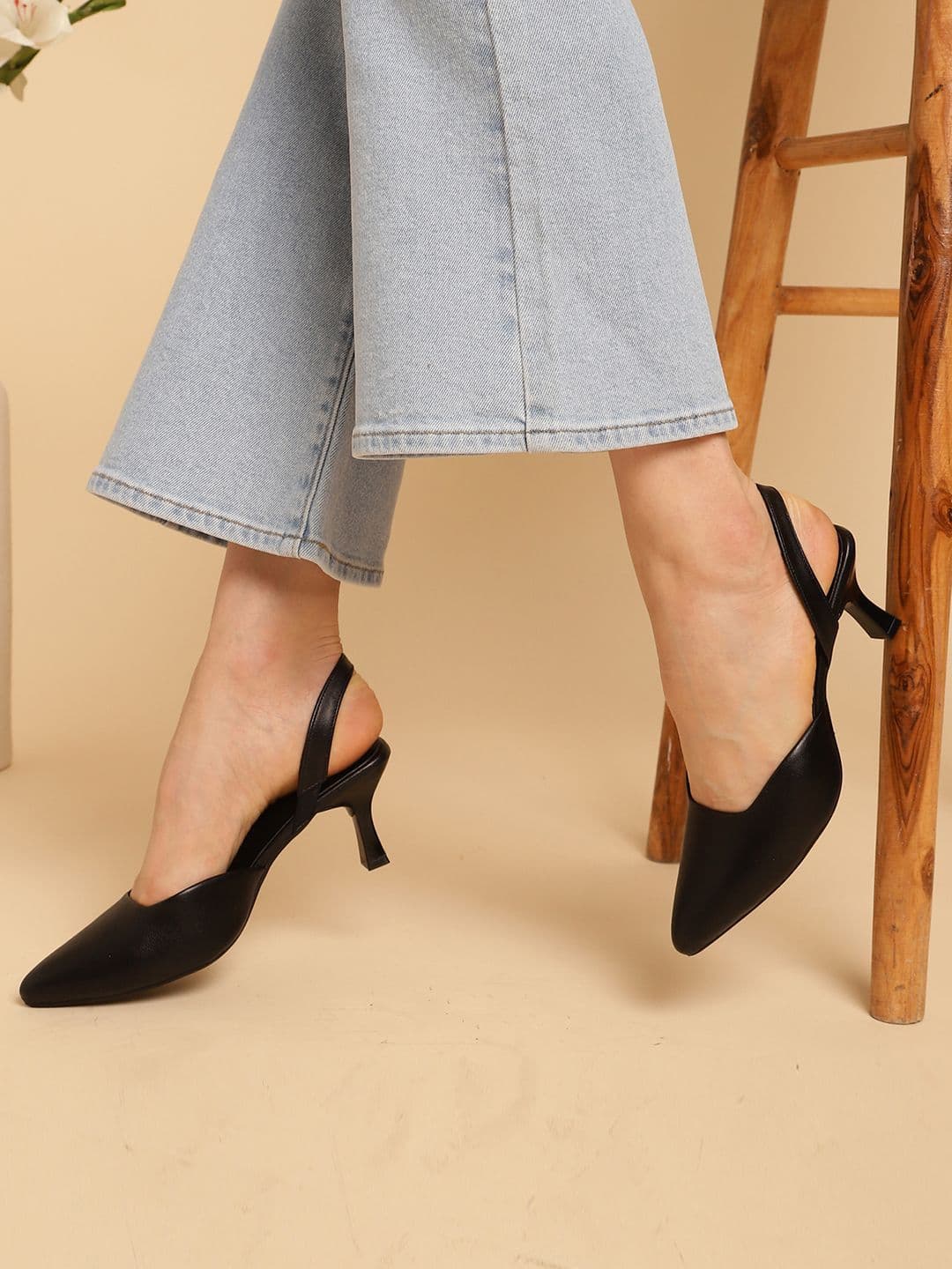 DressBerry PU Kitten Pumps with Buckles - view 1
