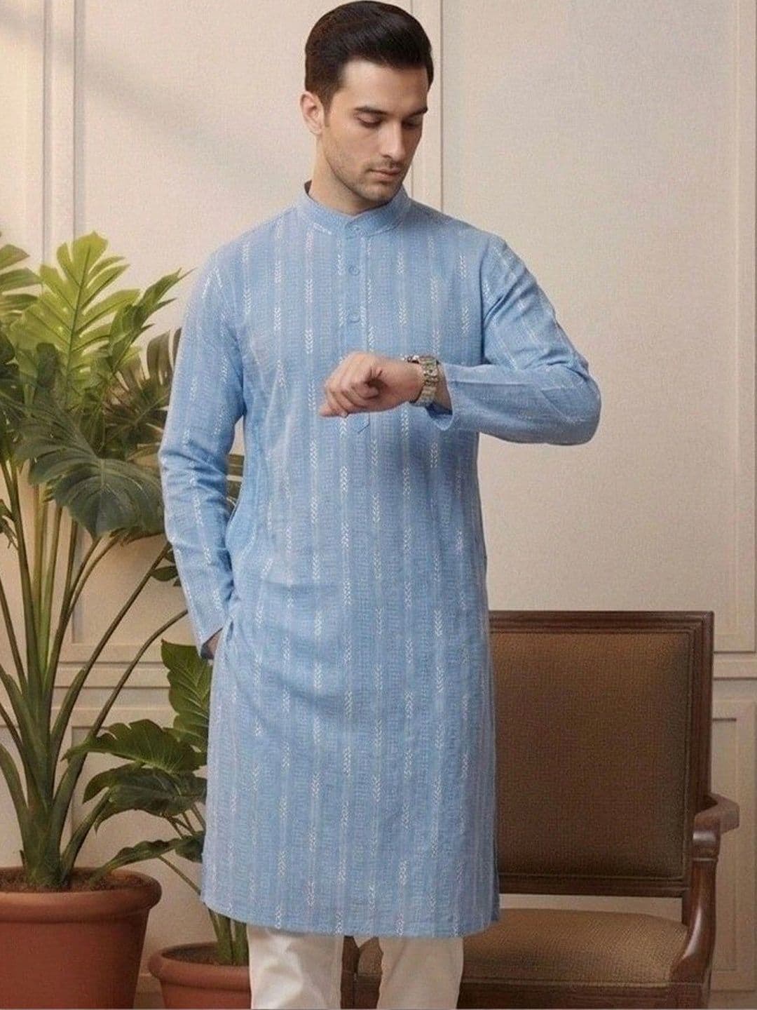 Sypher Boutique Men Dobby Handloom Kurta - view 1