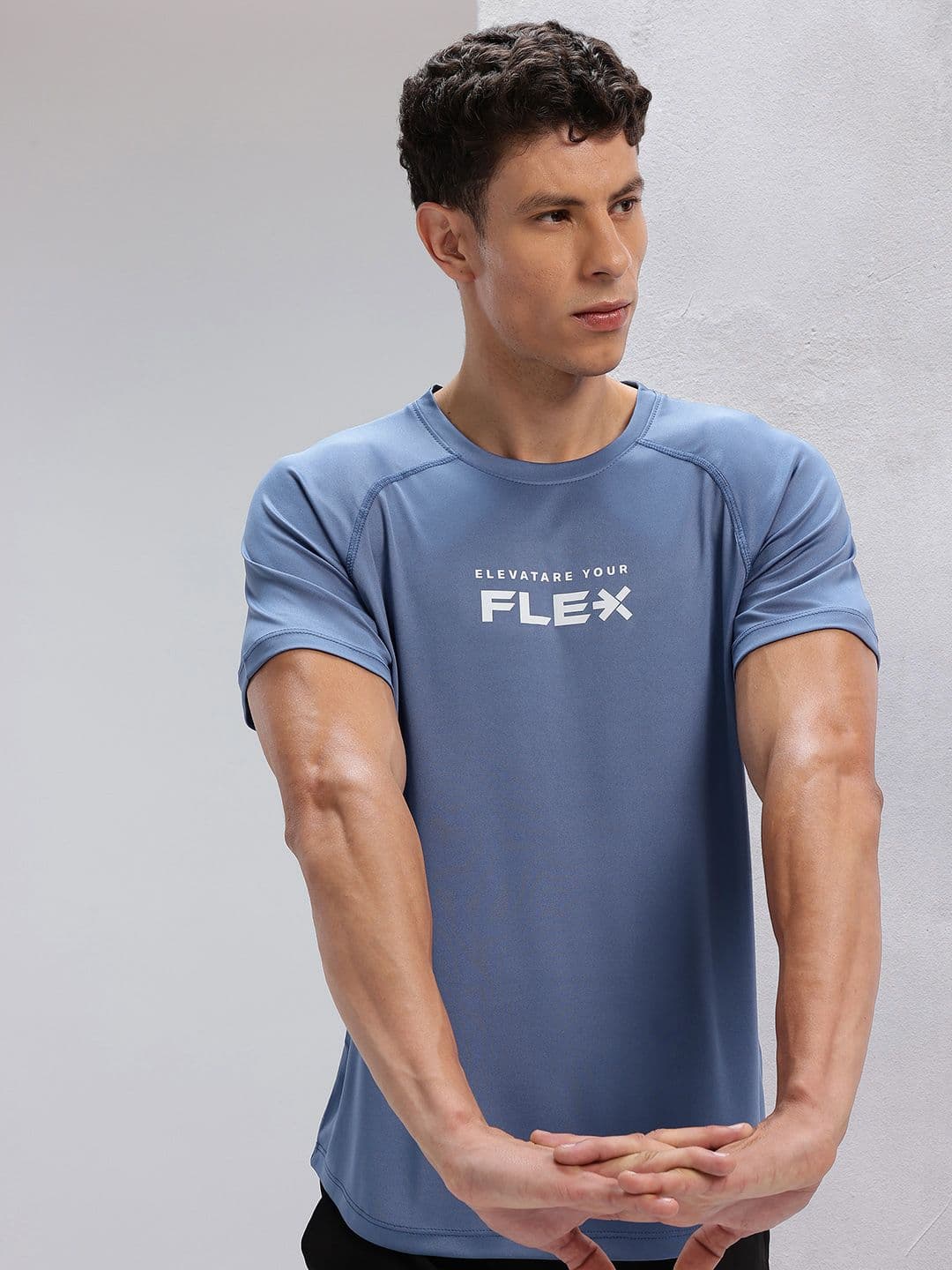 HRX by Hrithik Roshan Typography Print Raglan Sleeves Rapid-Dry Training T-shirt - view 1