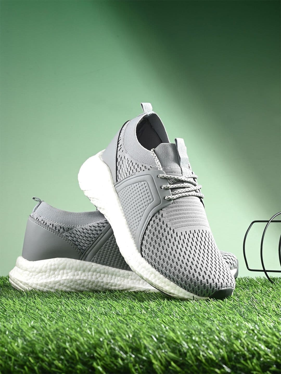 HRX by Hrithik Roshan Men Grey Textured Running Shoes - view 1