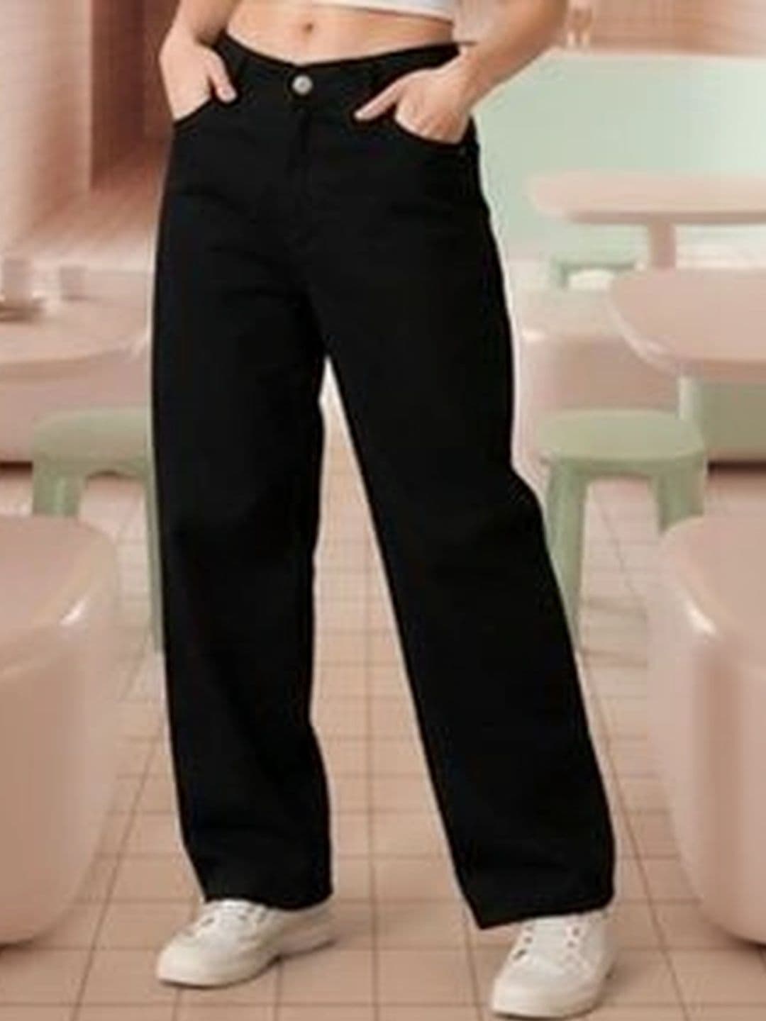 Mast & Harbour Women Classic Straight Fit Mid-Rise Stretchable Jeans - view 1