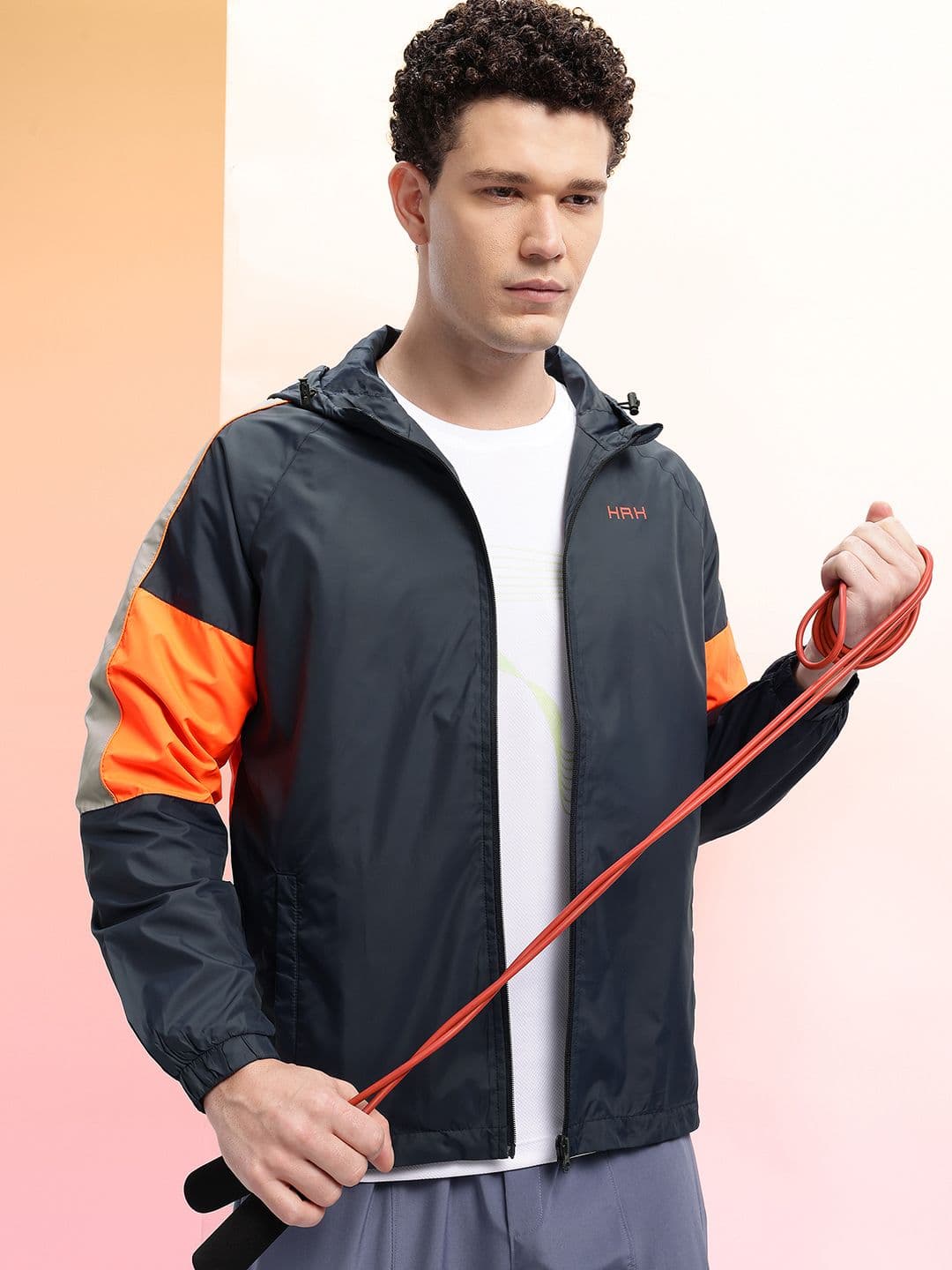 HRX by Hrithik Roshan Hooded Colourblocked Training Sports Jacket - view 1