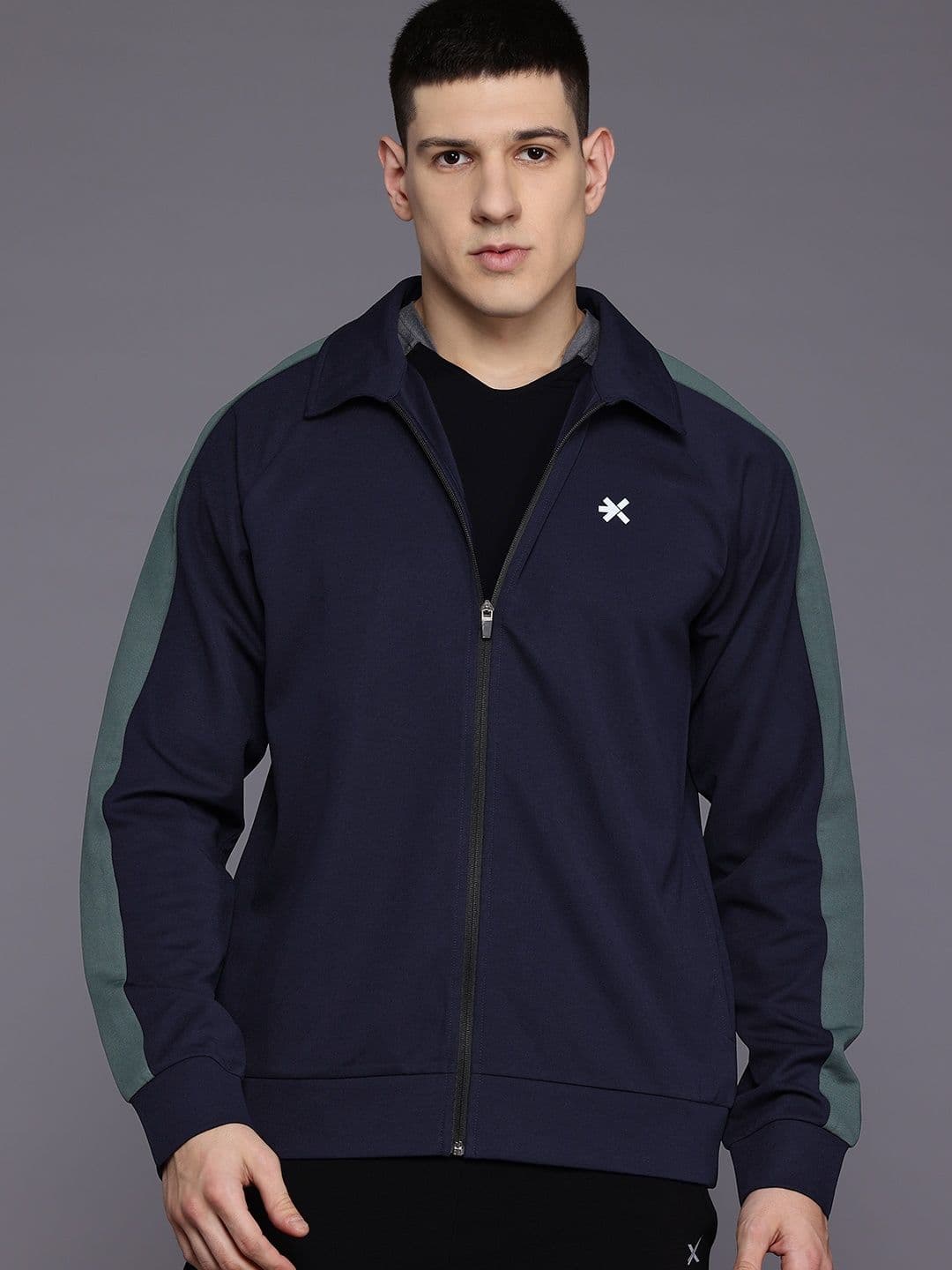 HRX by Hrithik Roshan Rapid-Dry Colorblocked Training or Gym Jacket - view 1