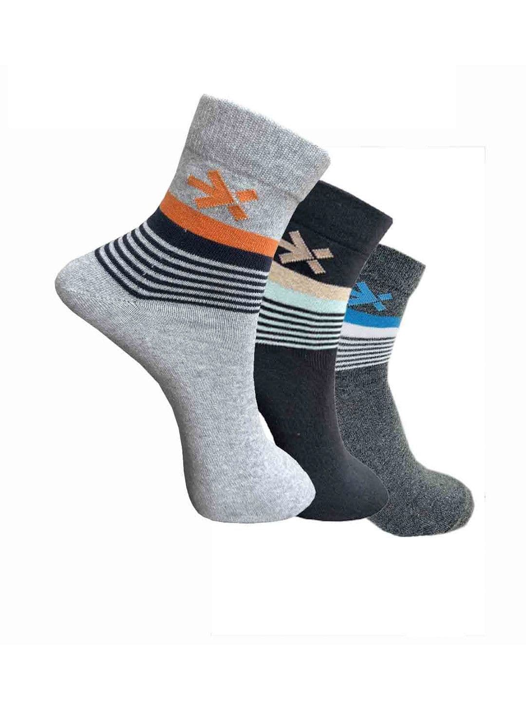 HRX by Hrithik Roshan Unisex Pack Of 3 Striped Ankle-Length Sports Socks - view 1