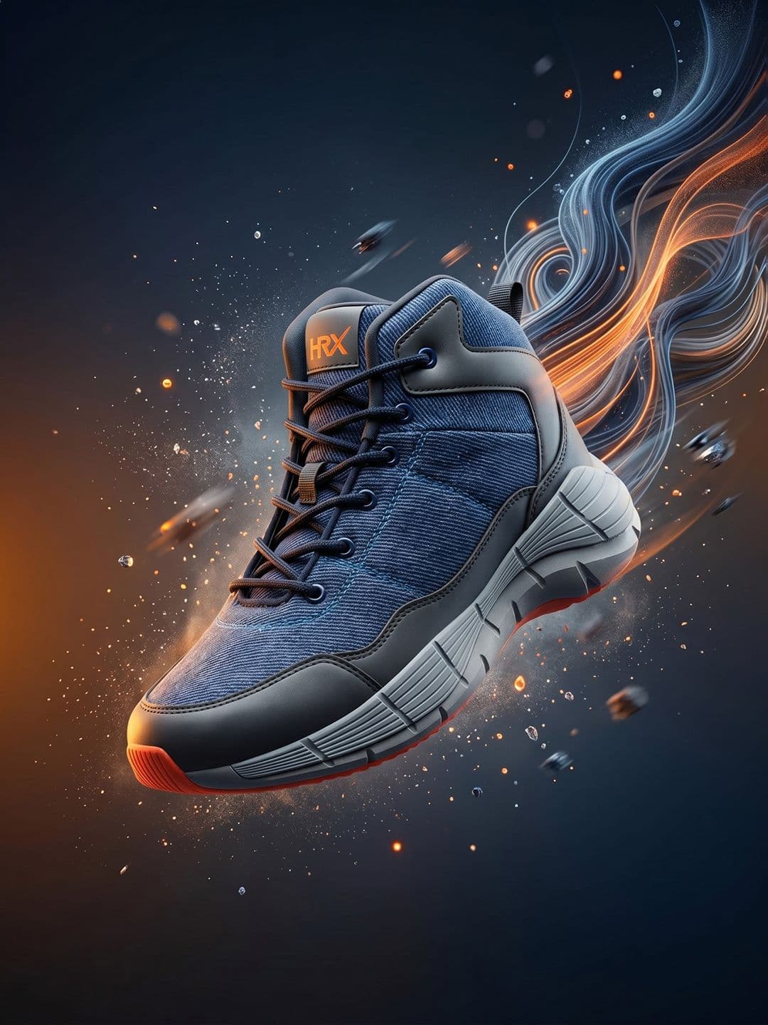 HRX by Hrithik Roshan Men Navy Blue Memory Foam Technology Basketball Shoes - view 1