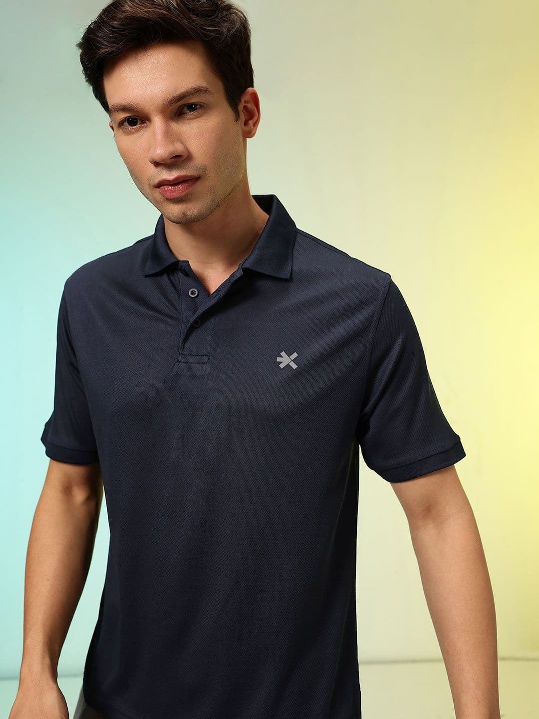 HRX by Hrithik Roshan Brand Logo Printed Polo Collar Rapid Dry T-shirt - view 1