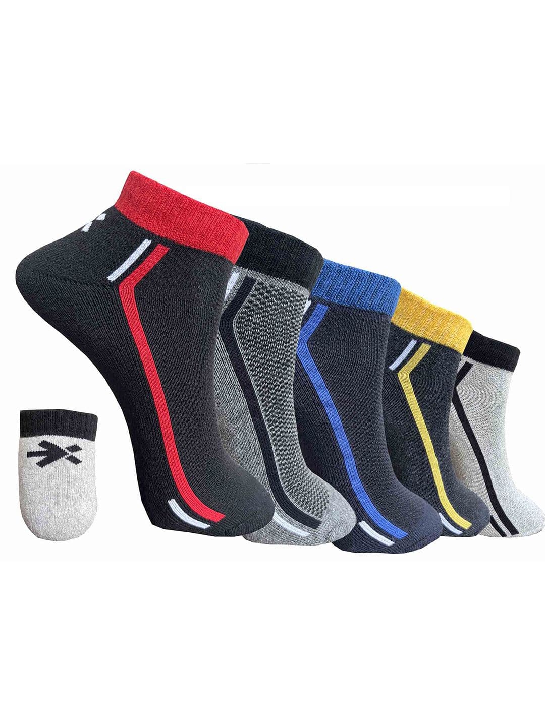 HRX by Hrithik Roshan Women Pack Of 5 Striped Ankle-Length Socks - view 1