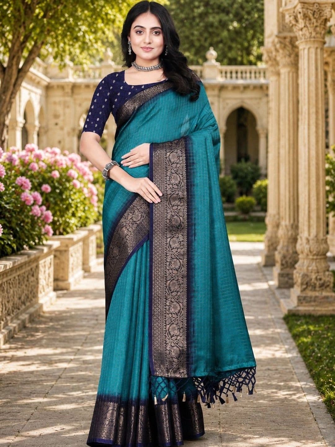 HOUSE OF VARNATANTU Woven Design Zari Kanjeevaram Saree - view 1