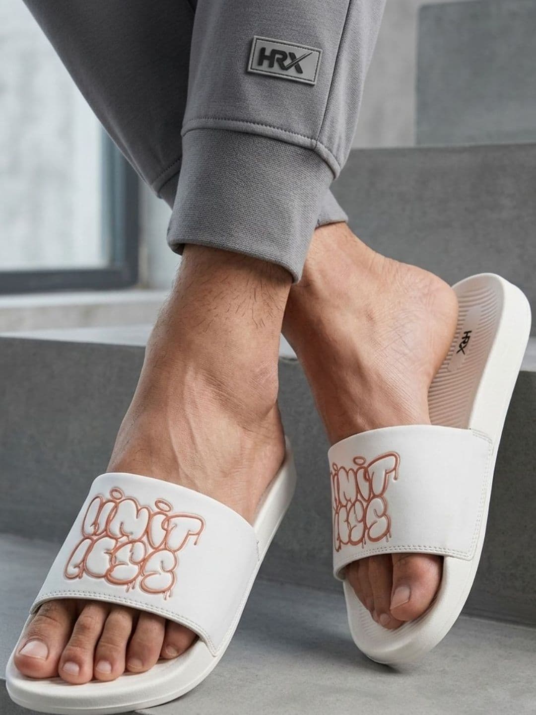 HRX by Hrithik Roshan Men Self Design Sliders - view 1