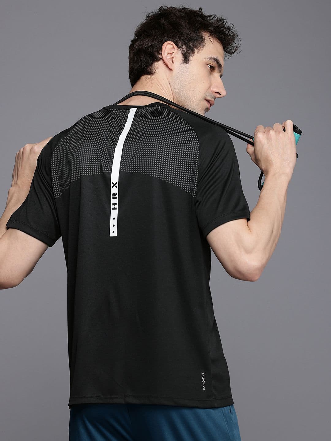 HRX by Hrithik Roshan Printed Raglan Sleeves Rapid-Dry & Antimicrobial Training T-shirt - view 1