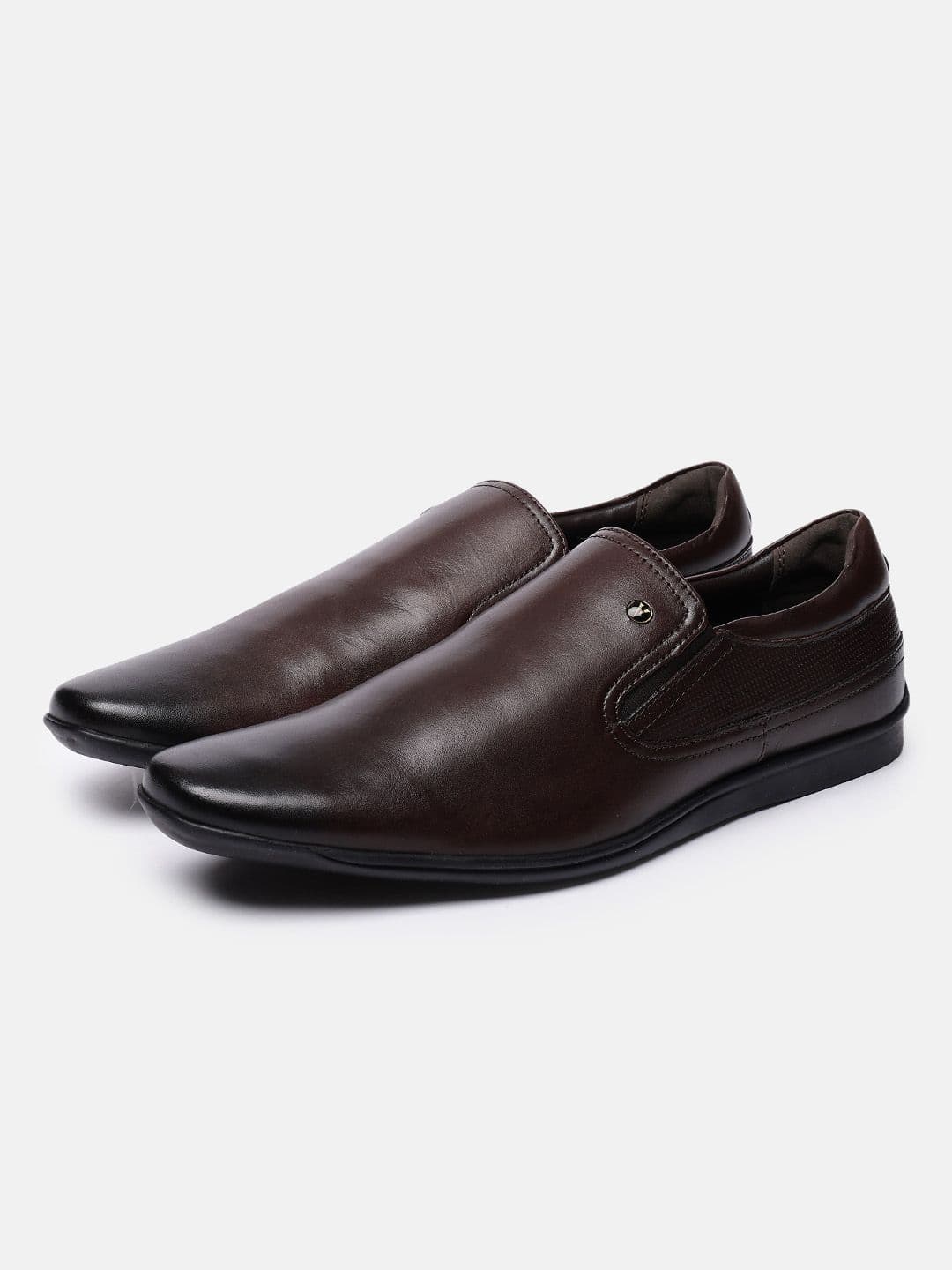 Van Heusen Men Textured Leather Pointed Toe Formal Slip-On Shoes - view 1