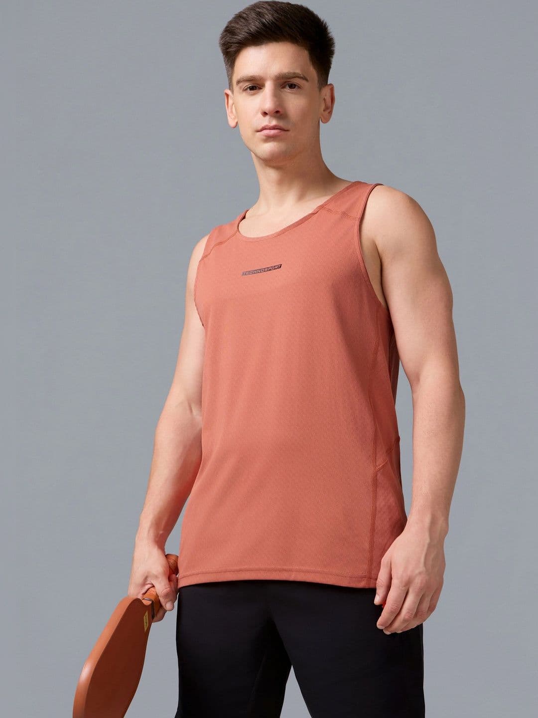 Technosport Men Printed Slim Fit Round Neck Gym Vest - view 1