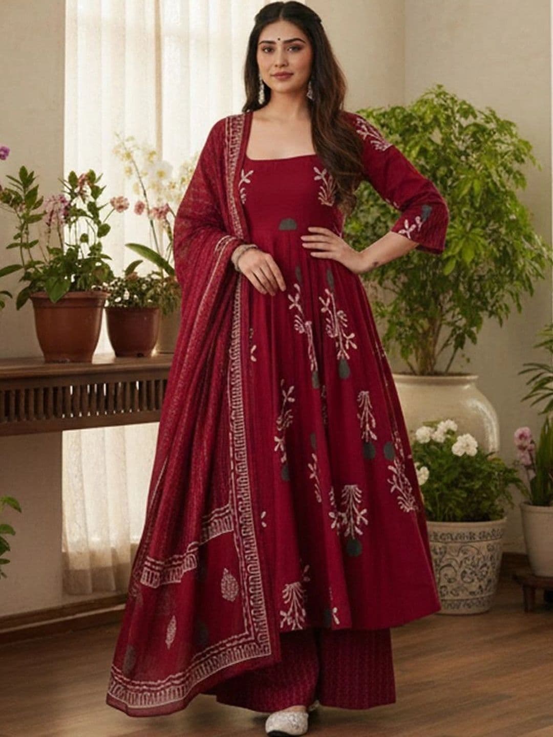 PREM KUMAR Women Floral Printed Regular Kurta with Palazzos & With Dupatta - view 1