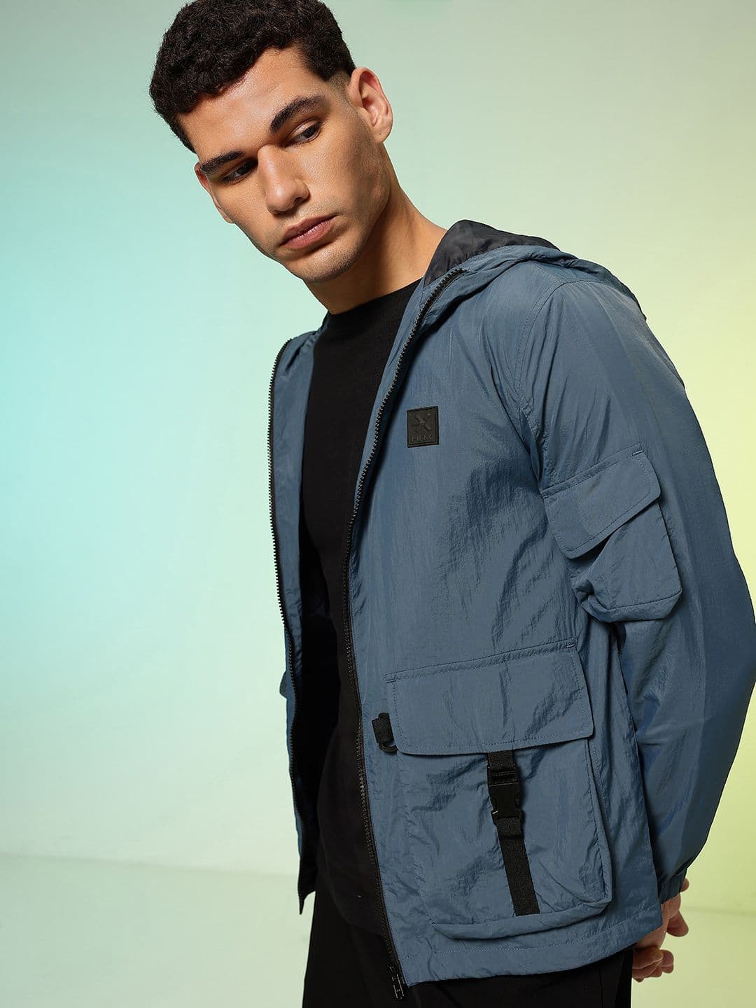 HRX by Hrithik Roshan Utility Pockets Hooded Tailored Jacket - view 1