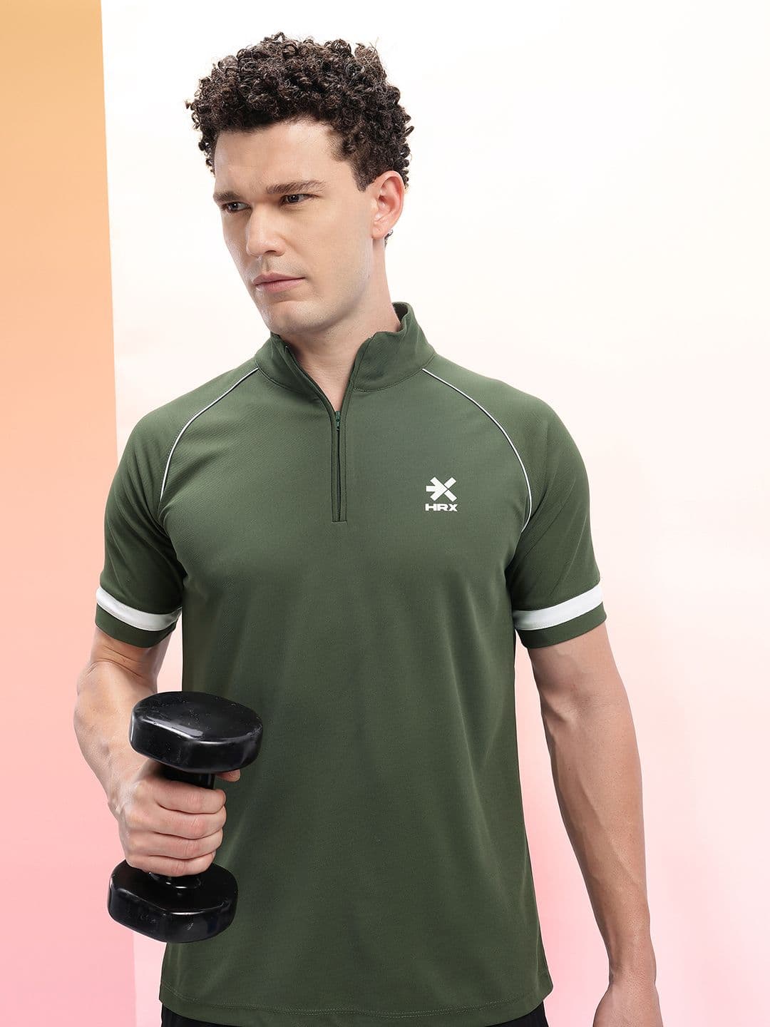 HRX by Hrithik Roshan Mock Collar Raglan Sleeves Rapid-Dry Training T-shirt - view 1