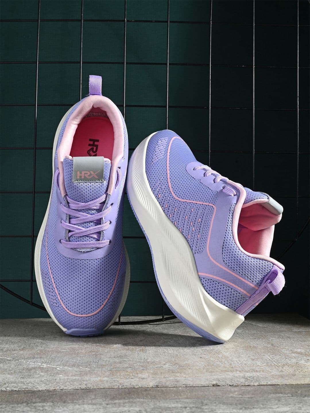 HRX by Hrithik Roshan Women Purple & White Memory Foam Mesh Running Shoes - view 1