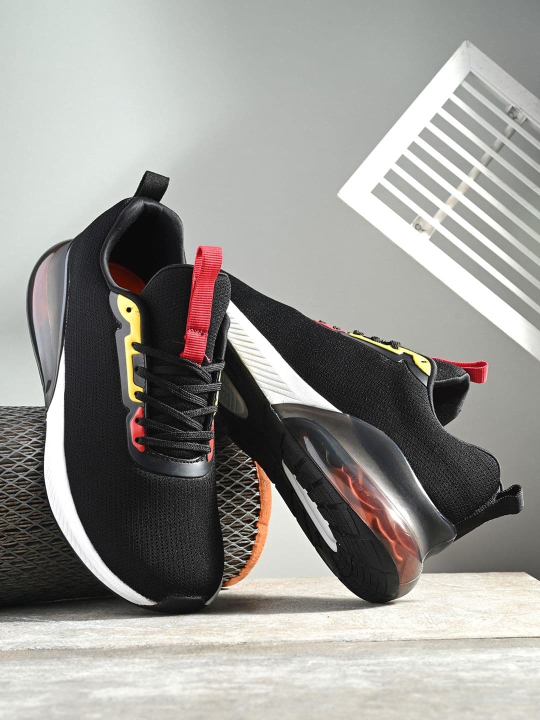 HRX by Hrithik Roshan Men Black & White Mesh Running Shoes - view 1