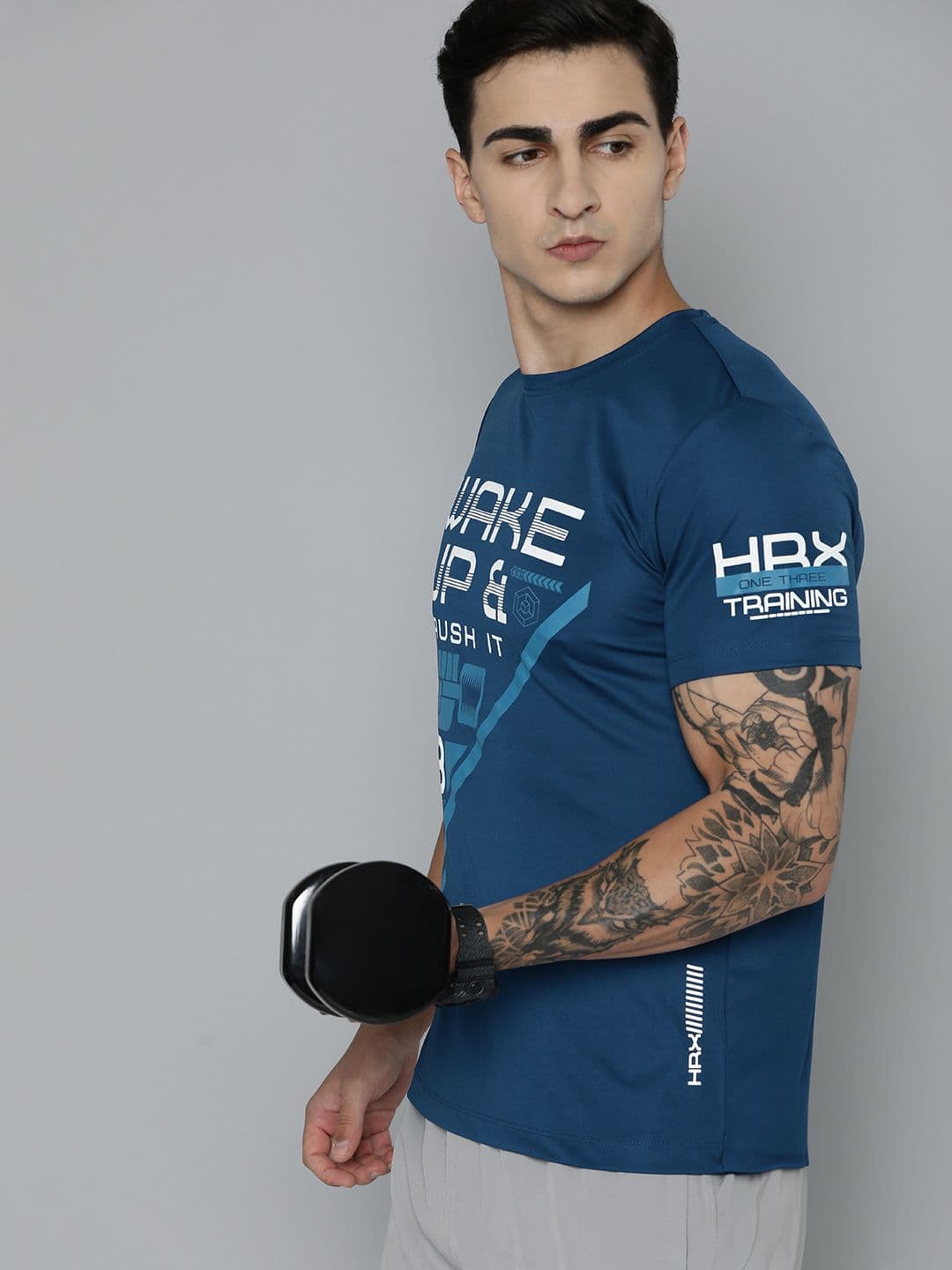 HRX by Hrithik Roshan Typography Printed Rapid-Dry Training T-shirt - view 1