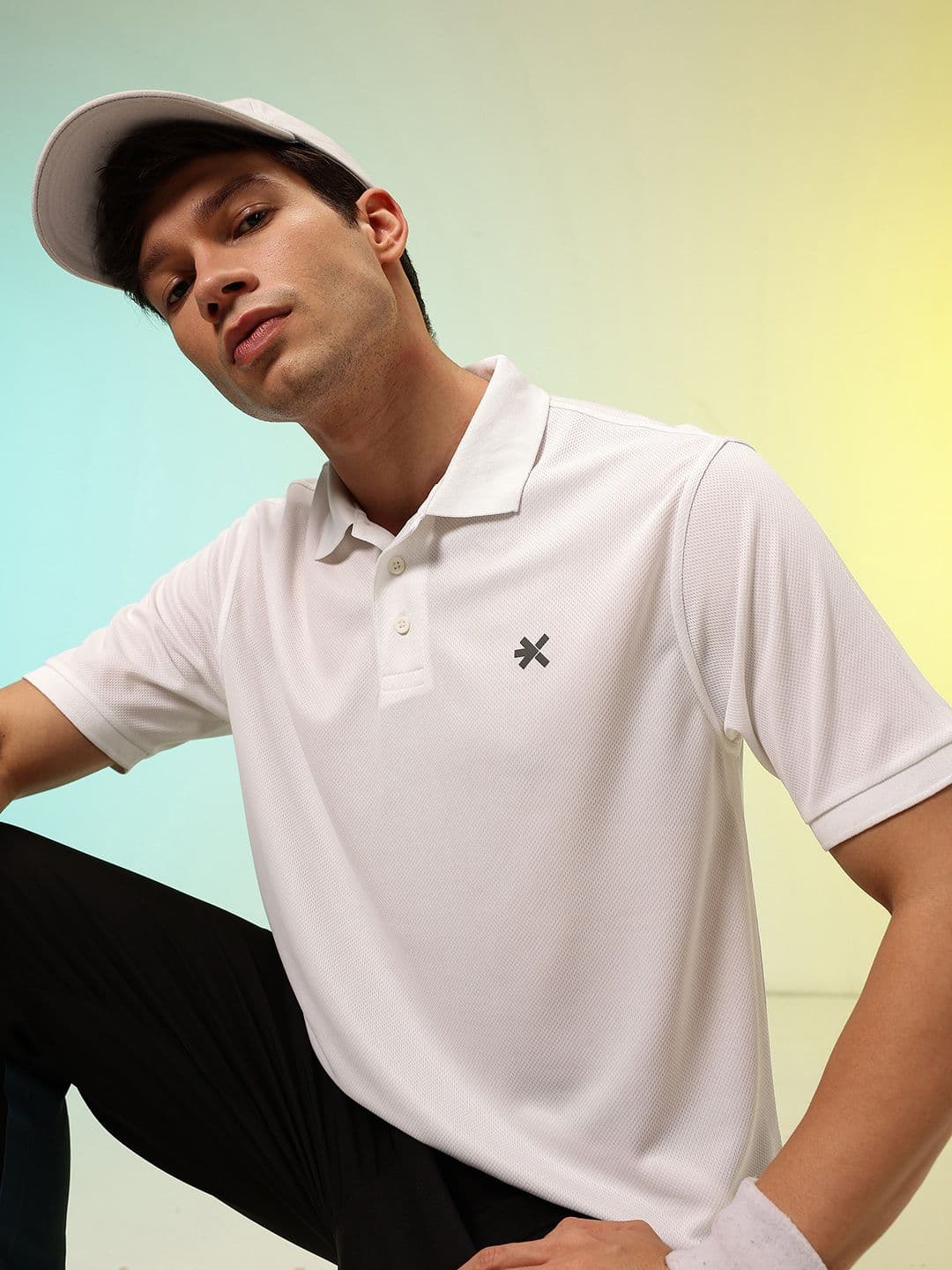 HRX by Hrithik Roshan Brand Logo Printed Polo Collar Rapid Dry T-shirt - view 1