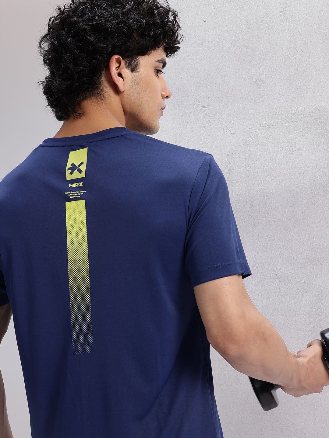 HRX by Hrithik Roshan Men Striped Rapid-Dry Training T-shirt - view 1