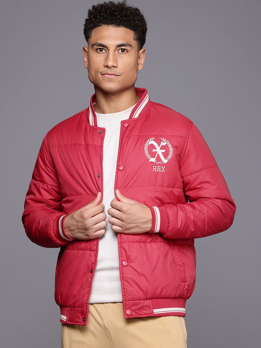 HRX by Hrithik Roshan Brand Logo Print Padded Jacket - view 1