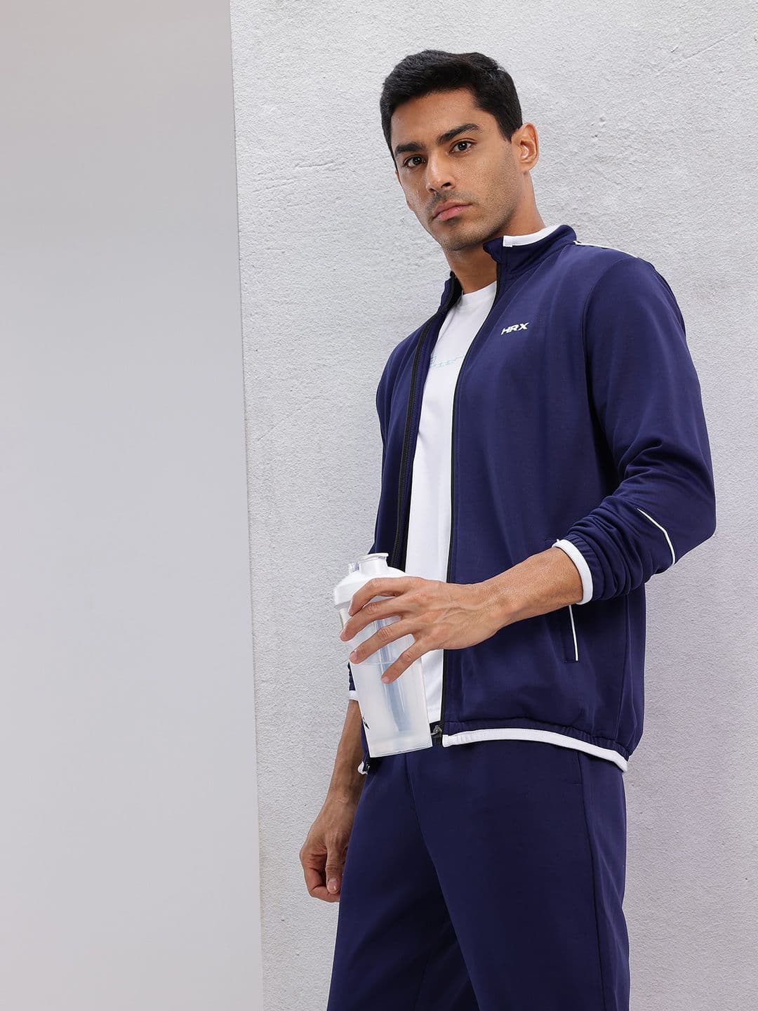 HRX by Hrithik Roshan Mock Collar Rapid-Dry Running Zip-Up Tracksuit - view 1