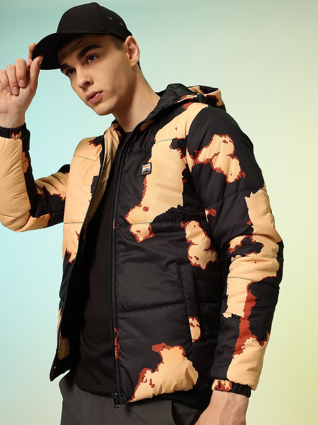 HRX by Hrithik Roshan Dyed Padded Hooded Outdoor Jacket - view 1