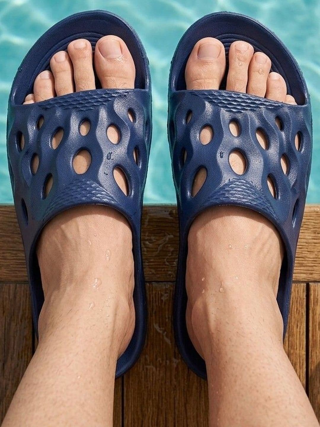 HRX by Hrithik Roshan Men Self Design Rubber Sliders - view 1