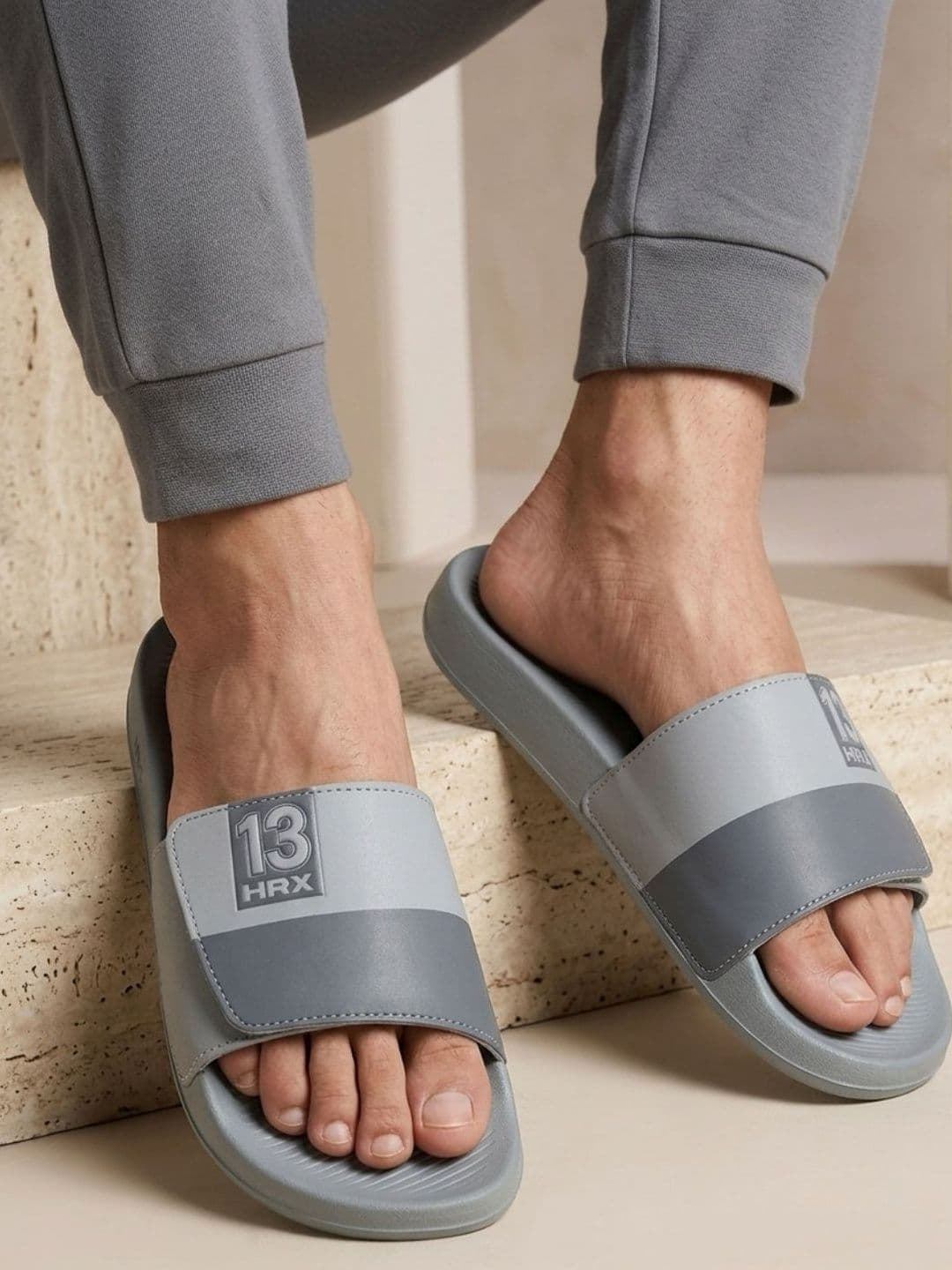 HRX by Hrithik Roshan Men Colourblocked Sliders - view 1