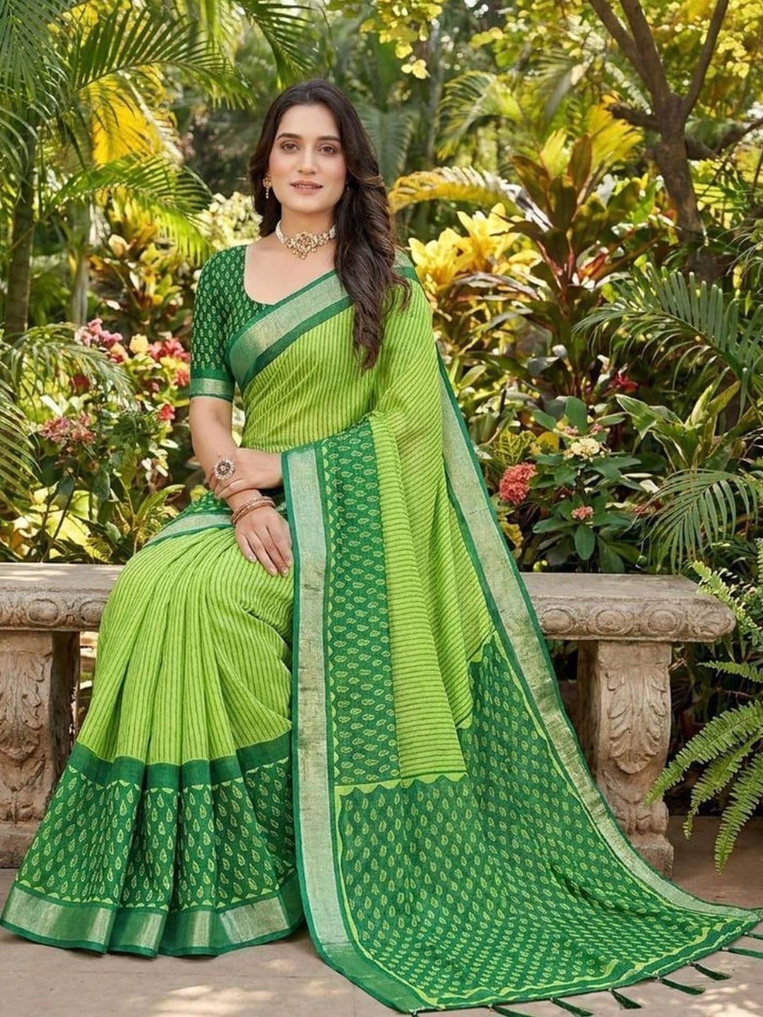 HOUSE OF VARNATANTU Striped Saree - view 1