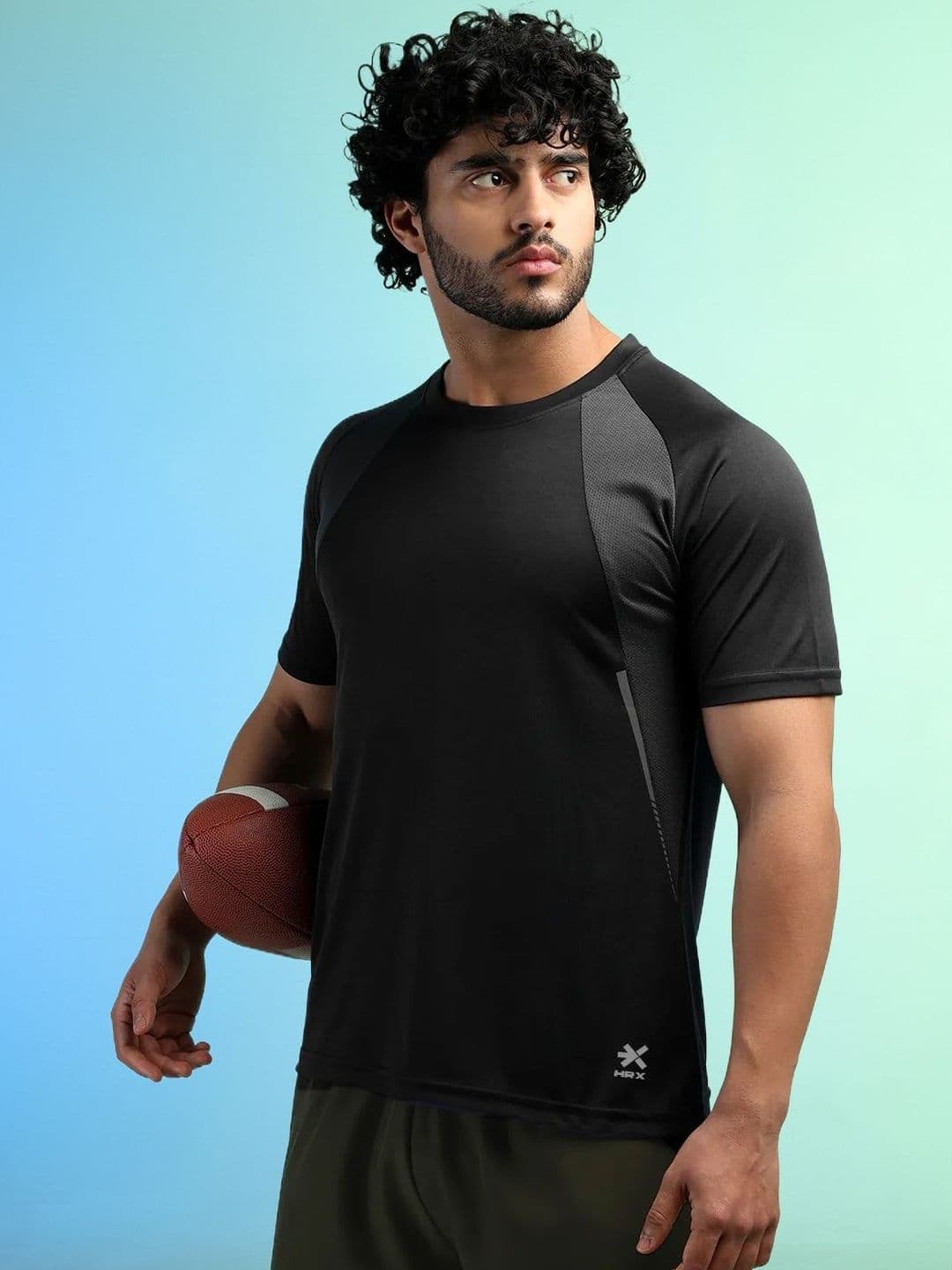 HRX by Hrithik Roshan Men Brand Logo Colourblocked T-shirt - view 1