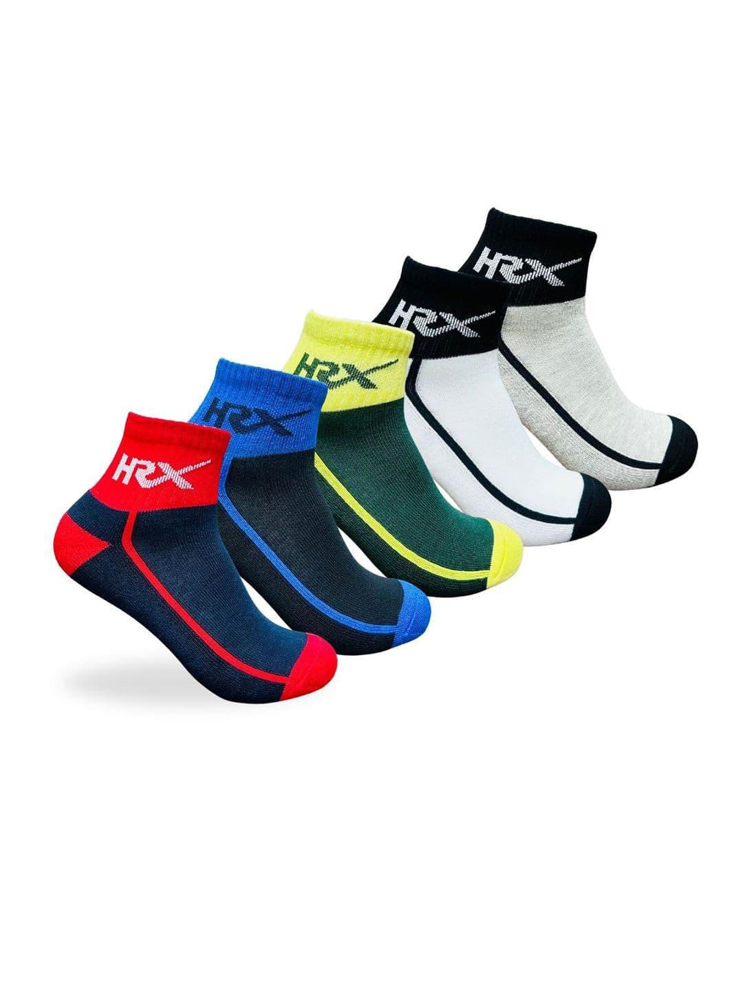 HRX by Hrithik Roshan Unisex Pack Of 5 Assorted Ankle Socks - view 1