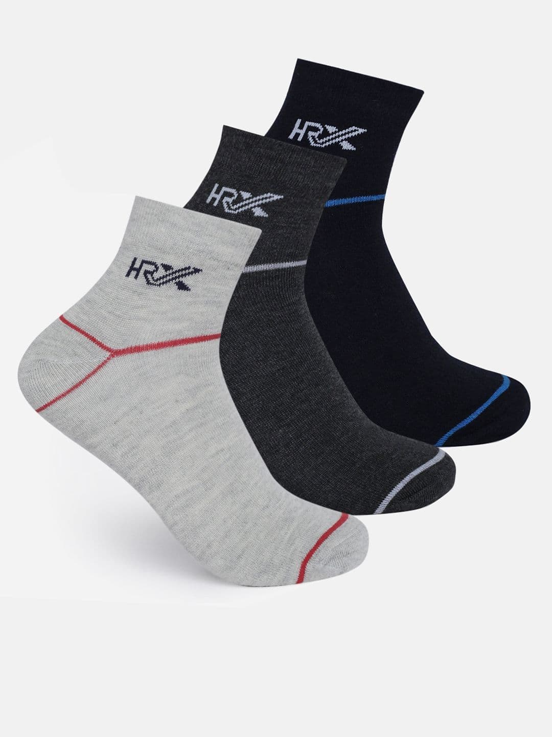 HRX by Hrithik Roshan Men Pack Of 3 Fine Knit Ankle Length Socks - view 1