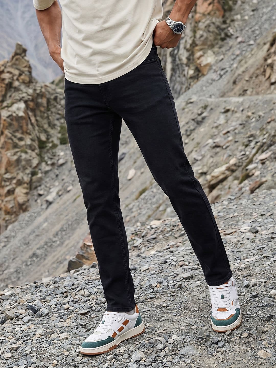 The Roadster Life Co. Men Slim Fit Light Fade Stretchable Jeans - view 1