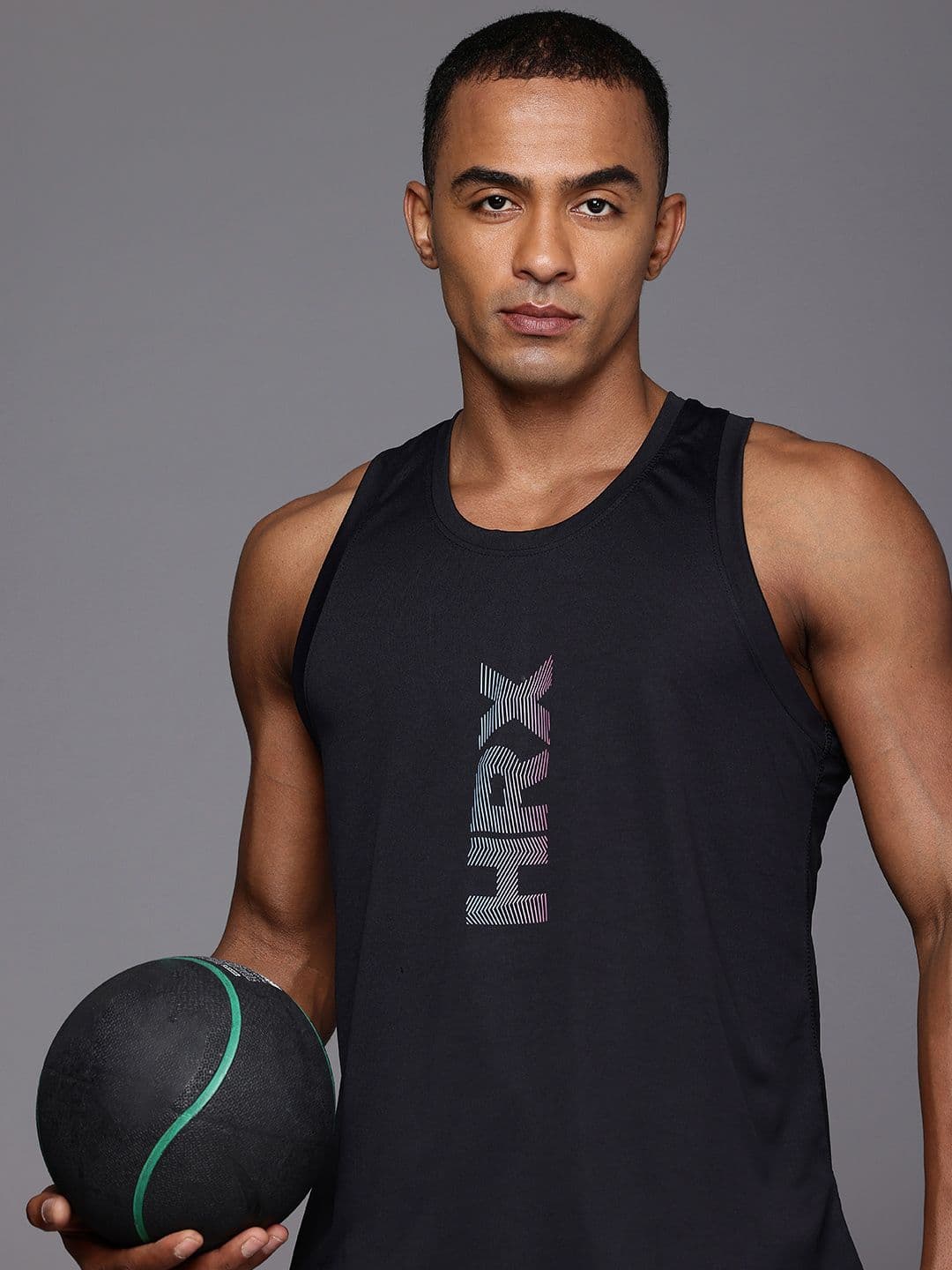 HRX by Hrithik Roshan Brand Logo Printed Rapid-Dry Antimicrobial Finish Training T-shirt - view 1