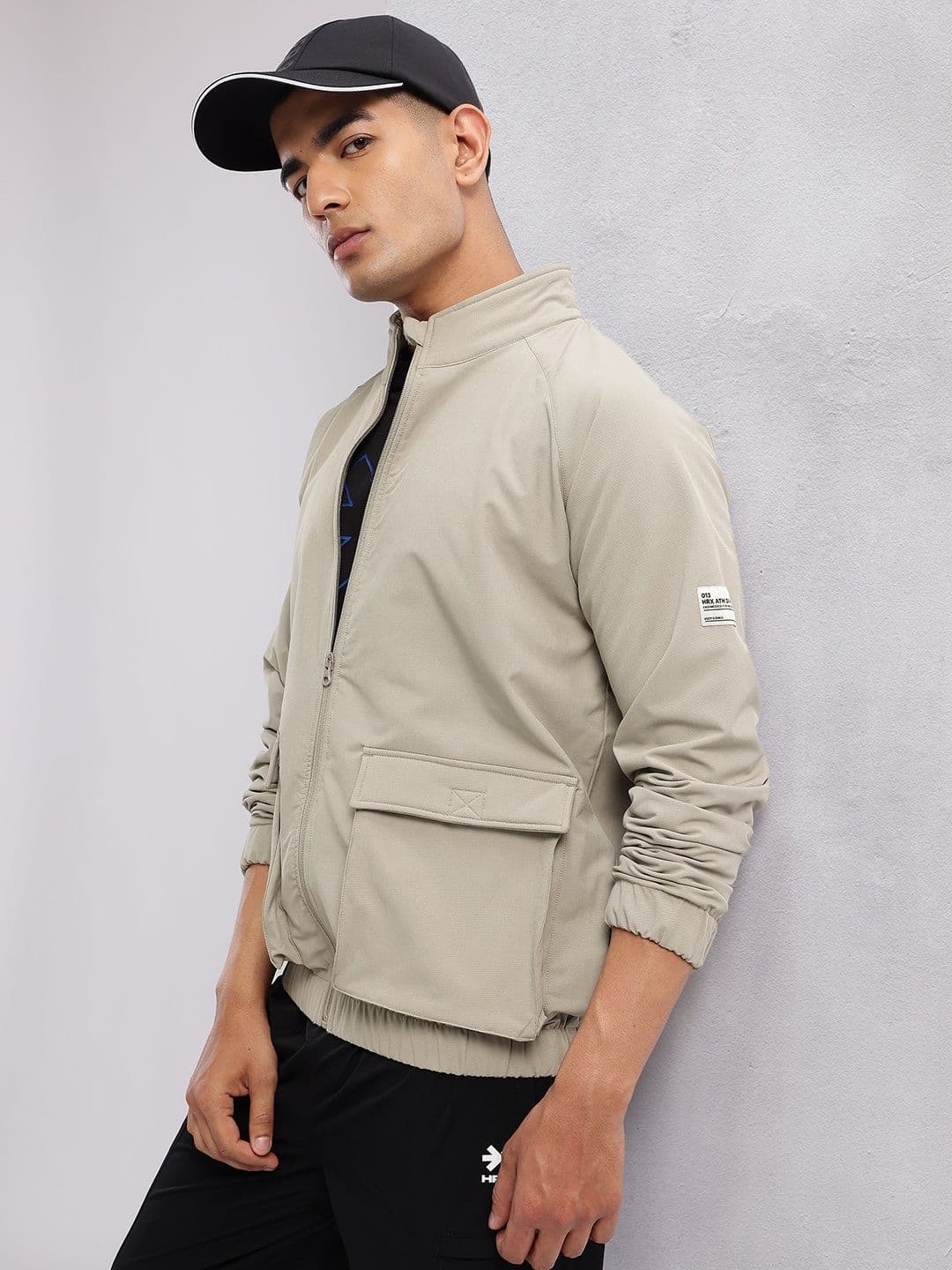 HRX by Hrithik Roshan Solid Mock Collar Bomber Jacket - view 1