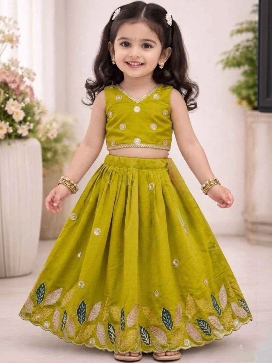 KALINI Girls Embellished Sequinned Ready to Wear Lehenga & - view 1