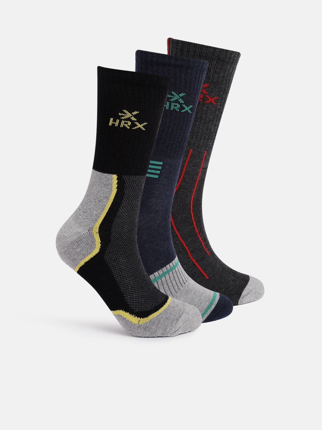HRX by Hrithik Roshan Men Pack Of 3 Calf Length Socks - view 1