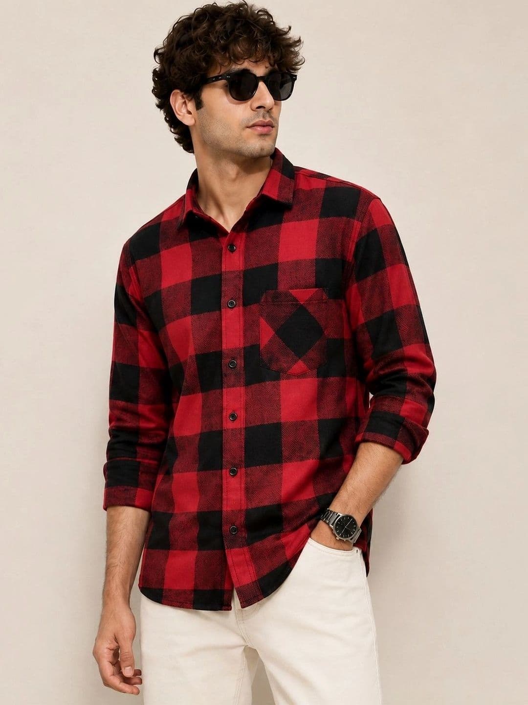 JERRY AND HANPHIL Men Standard Buffalo Checks Checked Casual Shirt - view 1