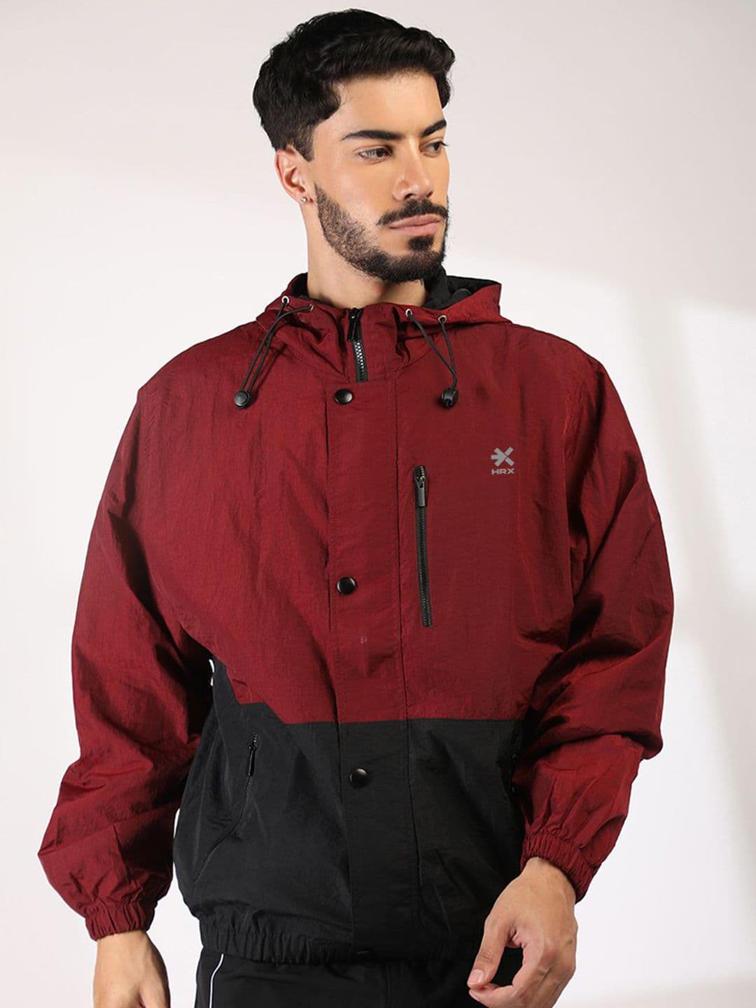 HRX by Hrithik Roshan Men Hooded Colourblocked Windcheater Sporty Jacket - view 1