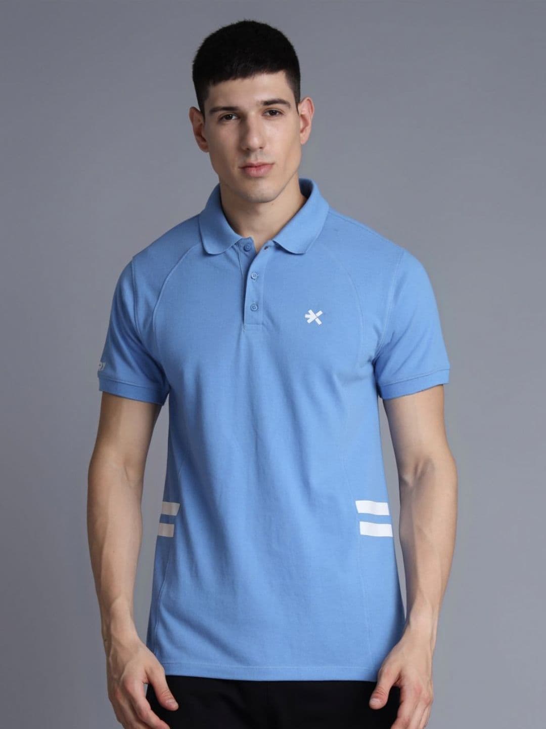 HRX by Hrithik Roshan Men Solid Polo Collar Cotton T-shirt - view 1