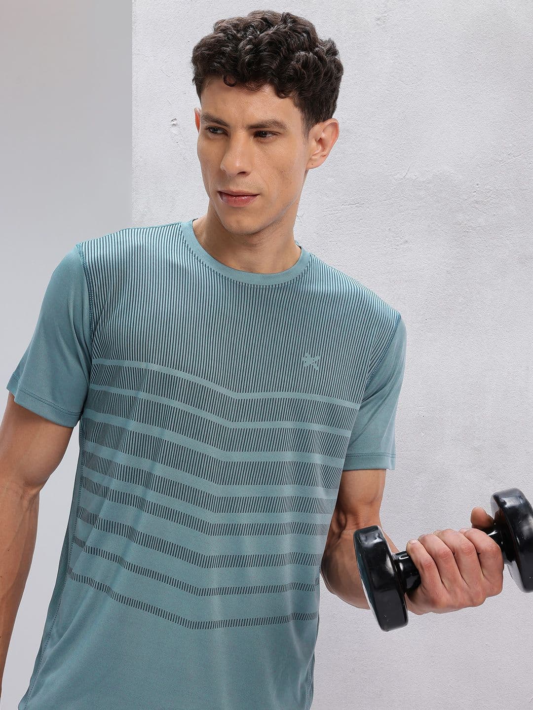 HRX by Hrithik Roshan Geometric Print Rapid-Dry Training T-shirt - view 1