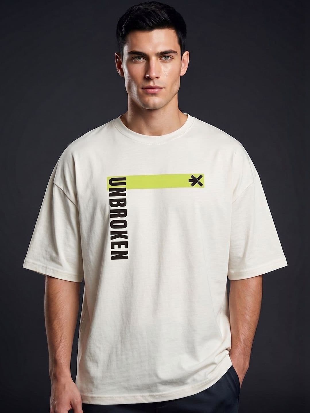 HRX by Hrithik Roshan Typography Printed Drop-Shoulder Sleeves Pure Cotton T-shirt - view 1