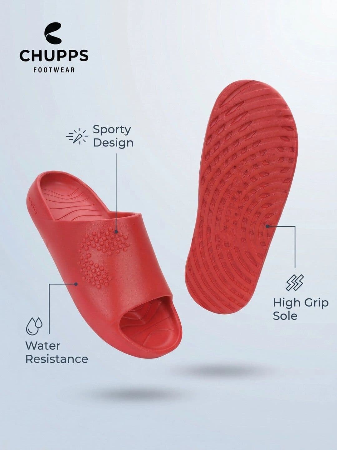 CHUPPS Men Red Riot Chupster Orthopedic Sliders - view 1