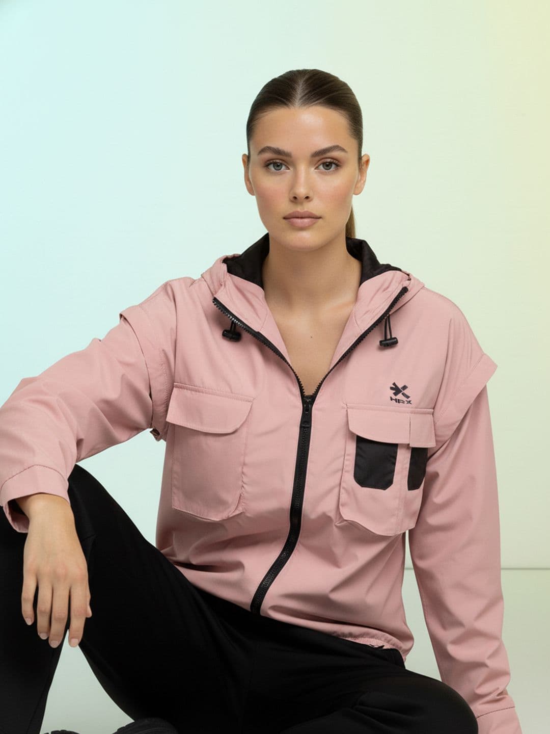 HRX by Hrithik Roshan Hooded Detachable Sleeves Sporty Jacket - view 1