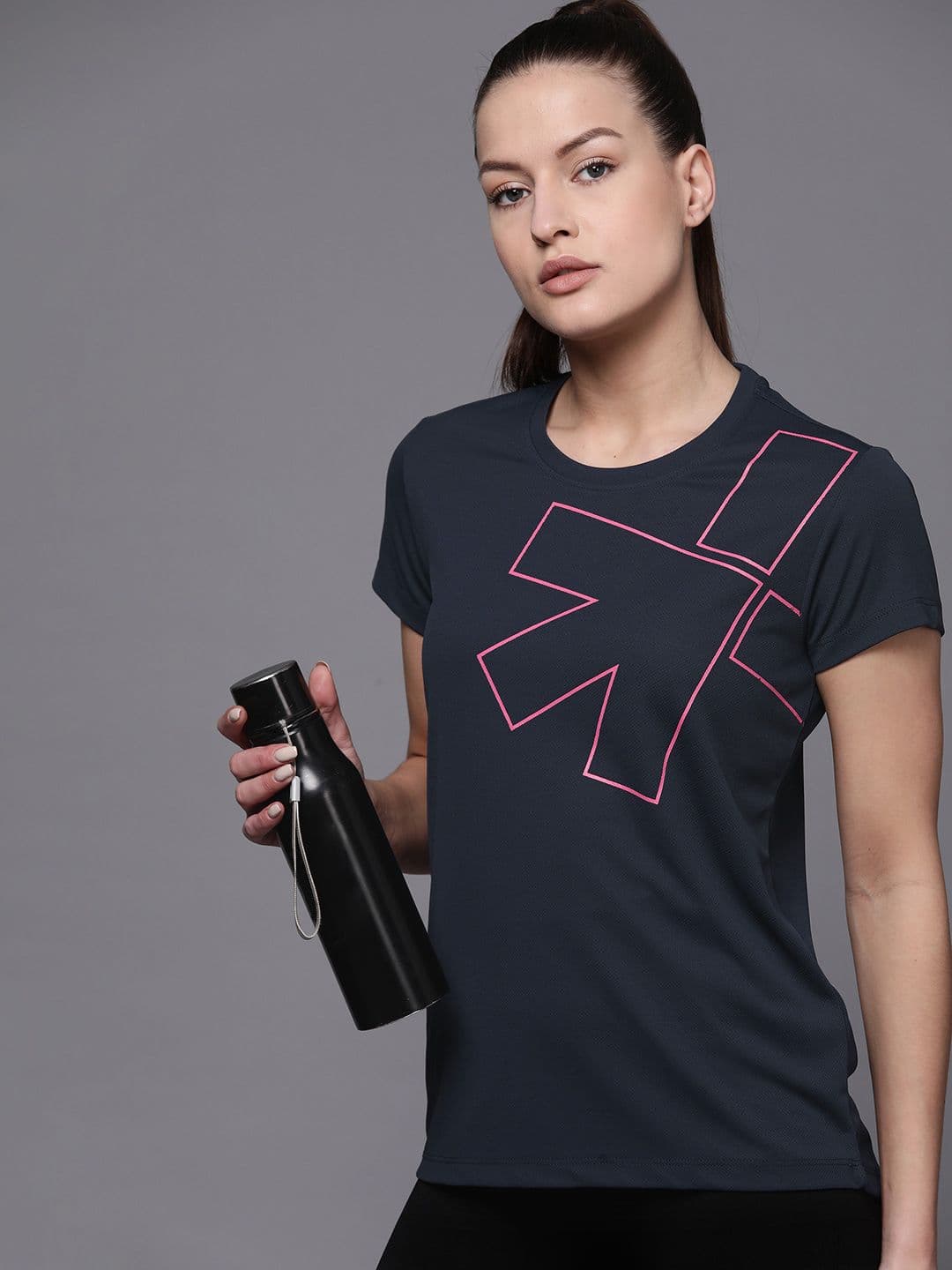 HRX by Hrithik Roshan Printed Rapid-Dry Training T-shirt - view 1
