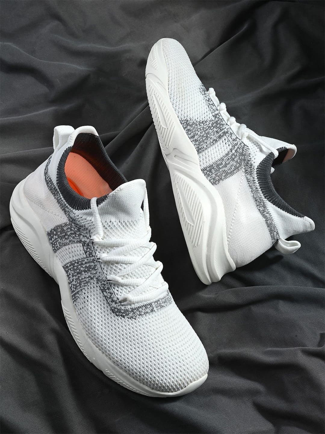 HRX by Hrithik Roshan Men White And Grey Memory Foam Non-Marking Running Shoes - view 1