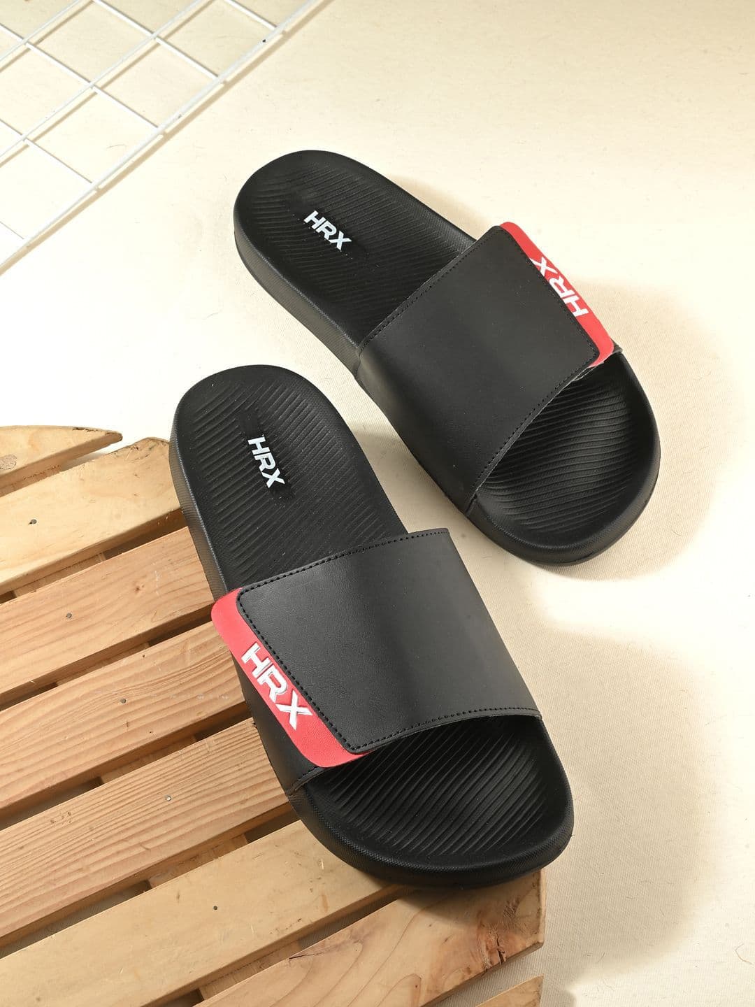 HRX by Hrithik Roshan Men Synthetic Velcro Sliders - view 1