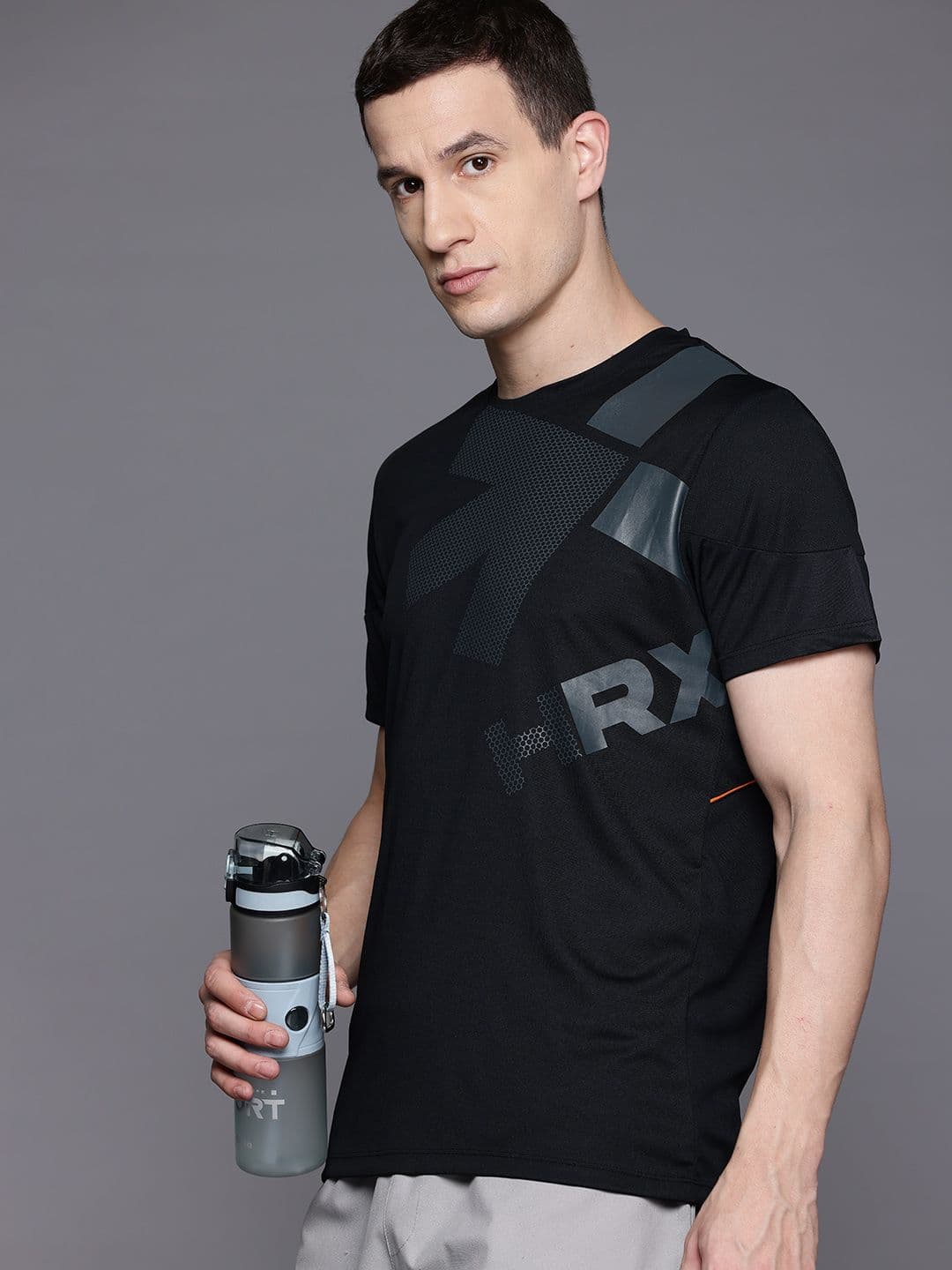 HRX by Hrithik Roshan Printed Rapid-Dry Training T-shirt - view 1