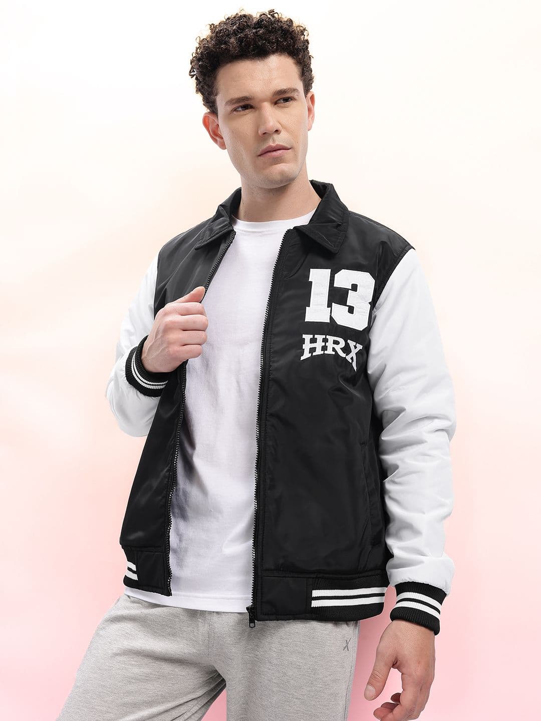 HRX by Hrithik Roshan Printed Applique Varsity Lifestyle Jacket - view 1